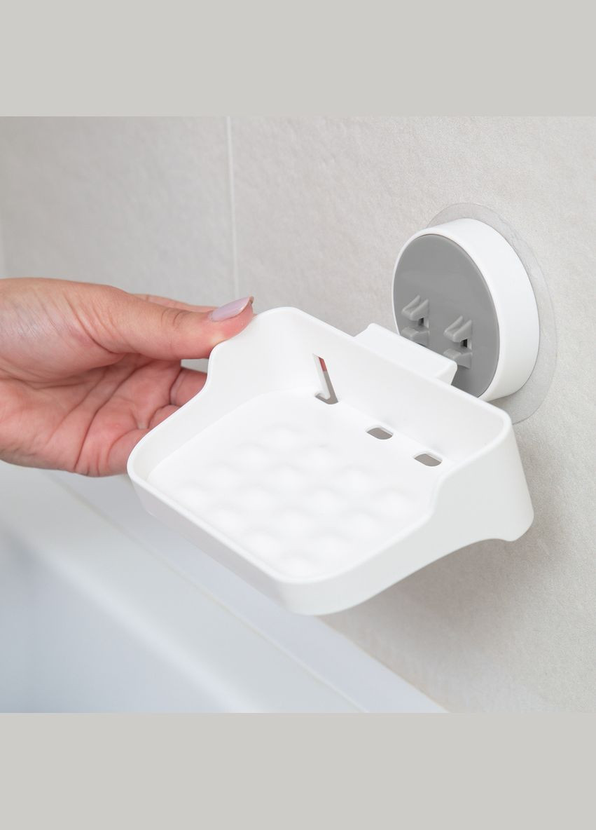 Мыльница MVM BP-4 клеящаяся пластиковая Белая (BP-4 WHITE) МВМ (365280823)