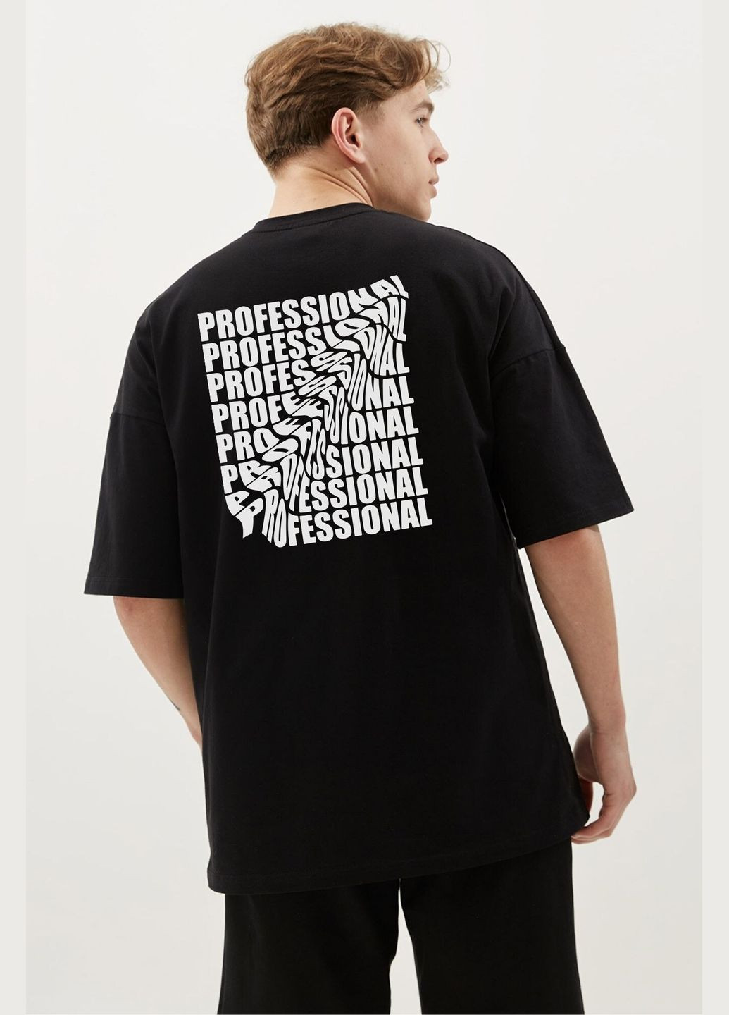 Черная футболка оверсайз professional Garne