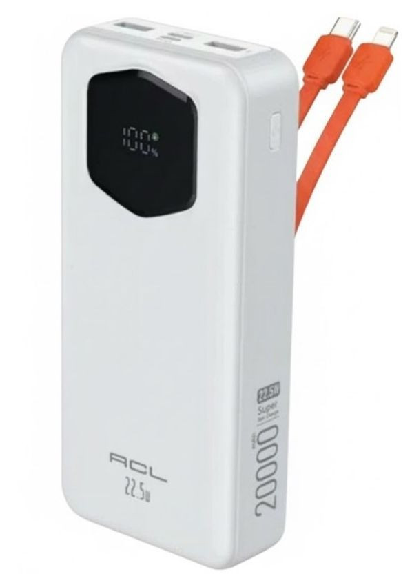 Внешний аккумулятор повербанк Power bank PW-140 20000 мАч быстрая зарядка встроенные кабели (2104618843) ACL (369963269)