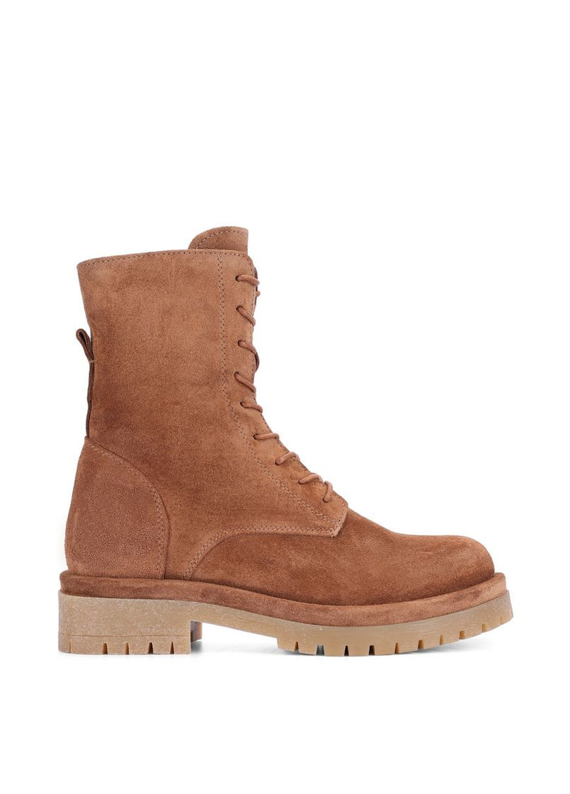 Осенние женские ботинки 329 22976 бежевый велюр Attizzare тканевые