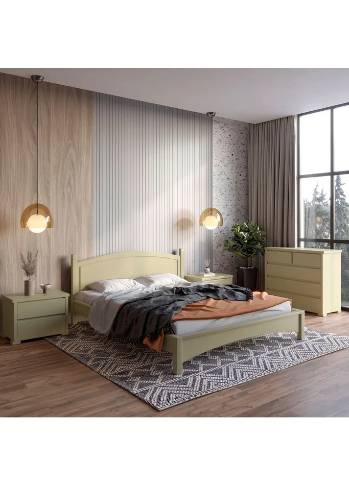 Двуспальная деревянная кровать Мангеттен Н (RAL1020) 140х200 см (MBG-3421) Mebigrand (368282373)