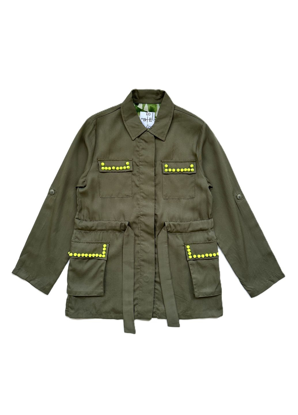 Оливковый (хаки) летний костюм подростковый tbt141-tbt146 жакет+штаны-карго хаки брючный To Be Too