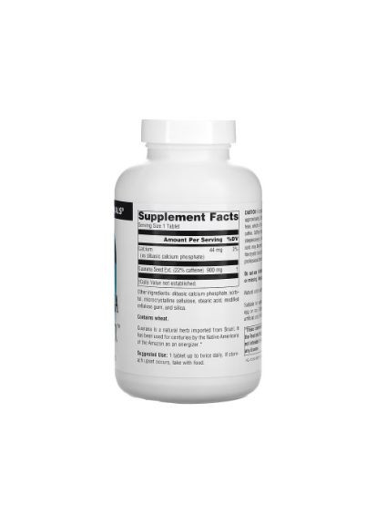 Гуарана,, 900 мг, 200 таблеток Source Naturals (366734252)