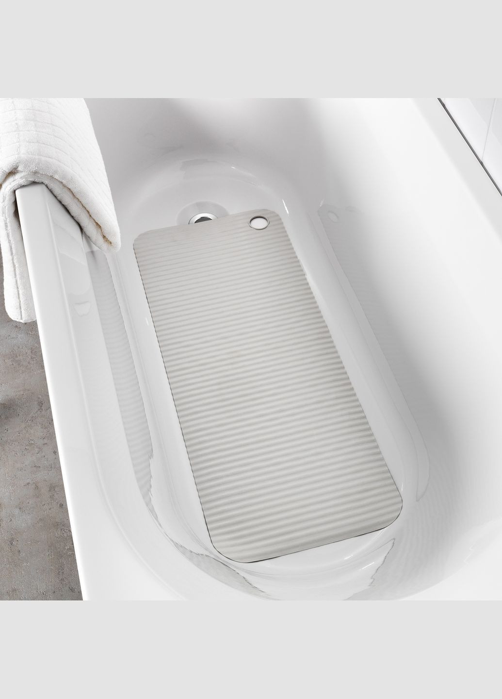 Антискользящий коврик в ванную на присосках 33*84 см серый IKEA (273482769)