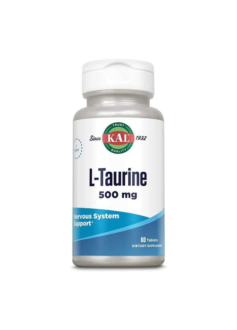 L-таурин L-Taurine 500 мг, 60 таблеток KAL (361117733)