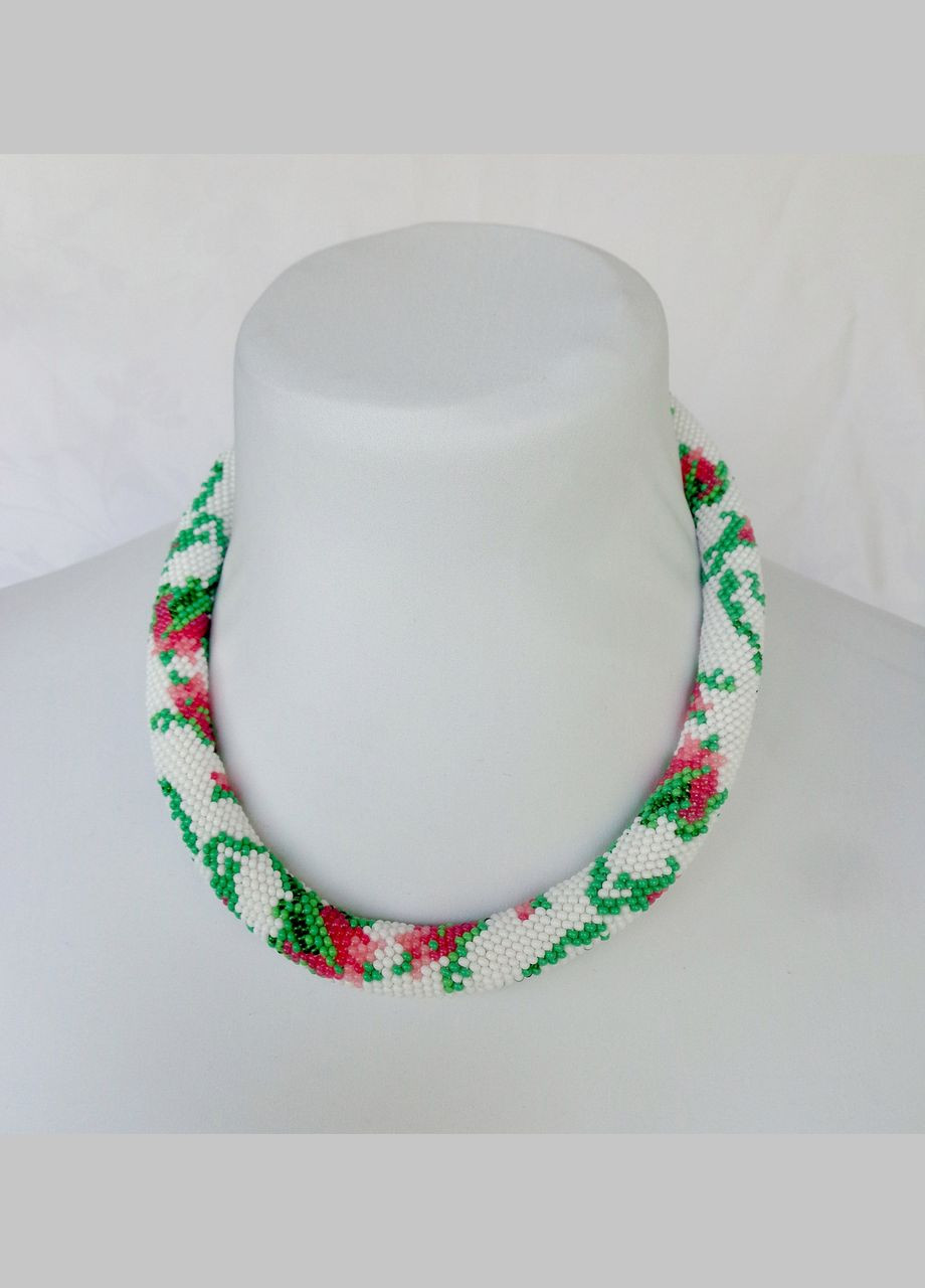 Джгут з бісеру ручної роботи" Рожеві бутони" No Brand (358224275)