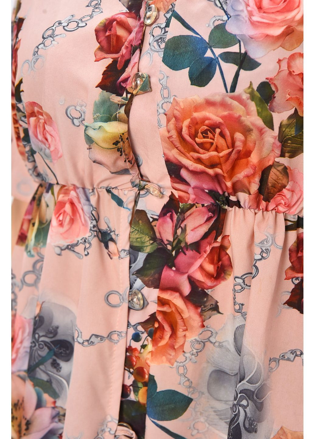 Рожева повсякденний сукня жіноча рожевого кольору з принтом з баскою Let's Shop однотонна