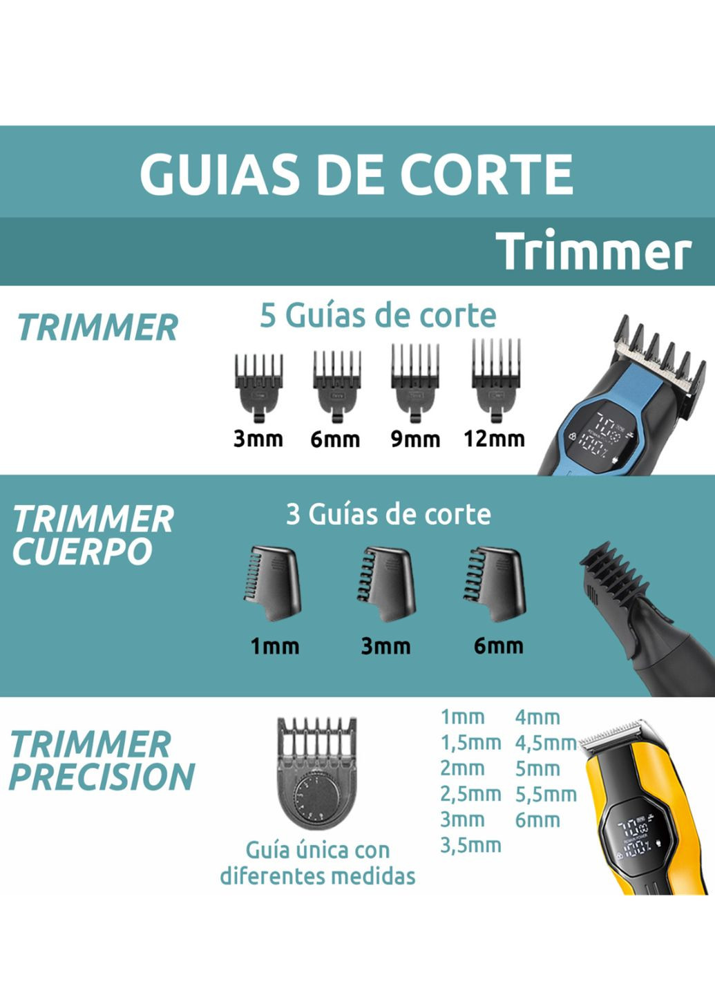 Акумуляторний набір для стрижки волосся 13в1 V173 з LED-дисплеєм і підставкою VGR (338626508)