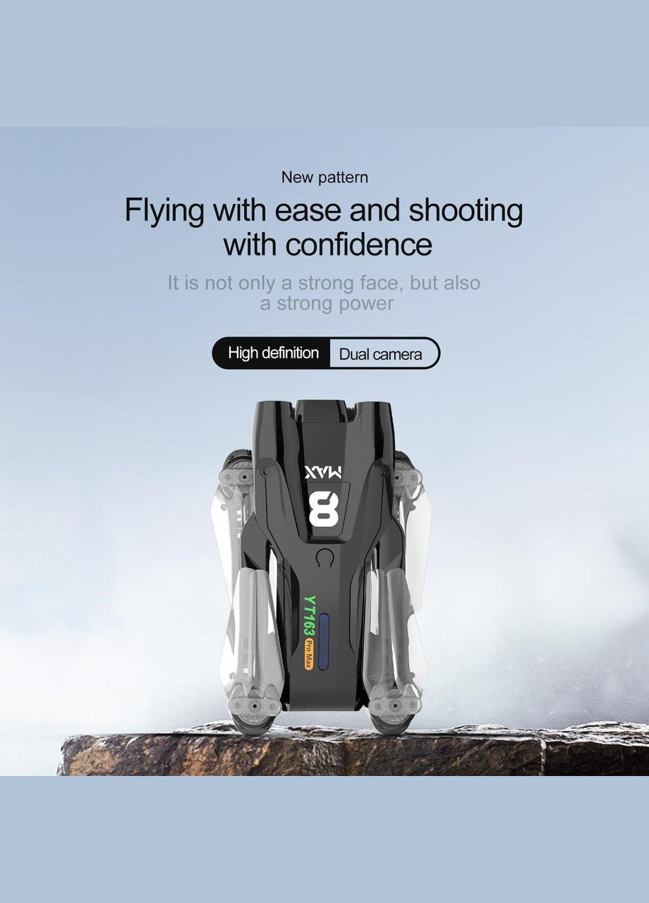 Квадрокоптер CWa YT163 – дрон с HD и 720 камерами с кейсом Черный (R051036) No Brand (330779012)