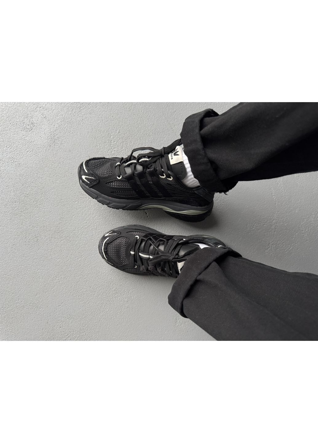 Чорні Осінні кросівки чоловічі та жіночі adidas Adistar Coushion x S.F.T.M. Black | Адідас Адістар Кушион