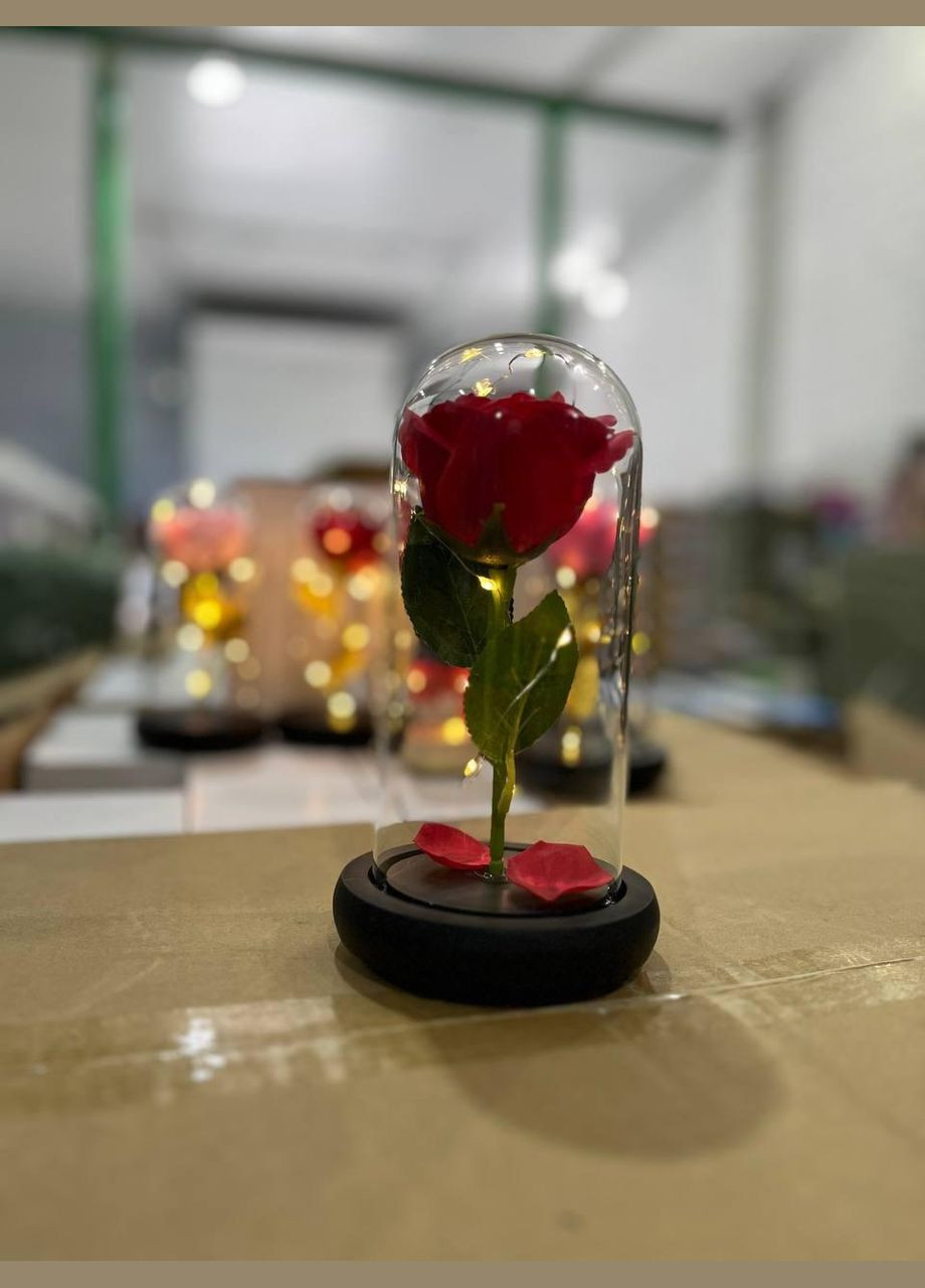 Троянда в колбі з LED-підсвіткою велика червона No Brand (334293501)