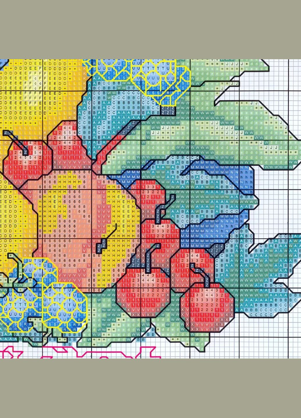 Набор для вышивания "Fruit basket (6)".AIDA 14CT, 42*32 см. БЕЗ нанесения на канву схемы Joy Sunday (313614575)