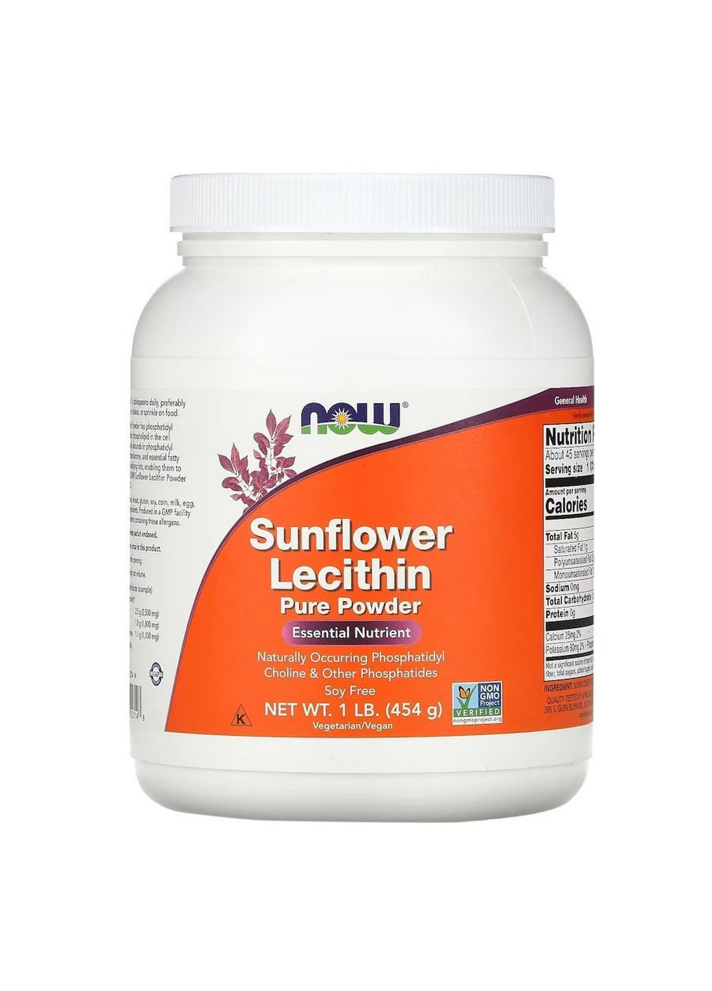 Натуральная добавка Sunflower Lecithin, 454 грамм Now (293418539)