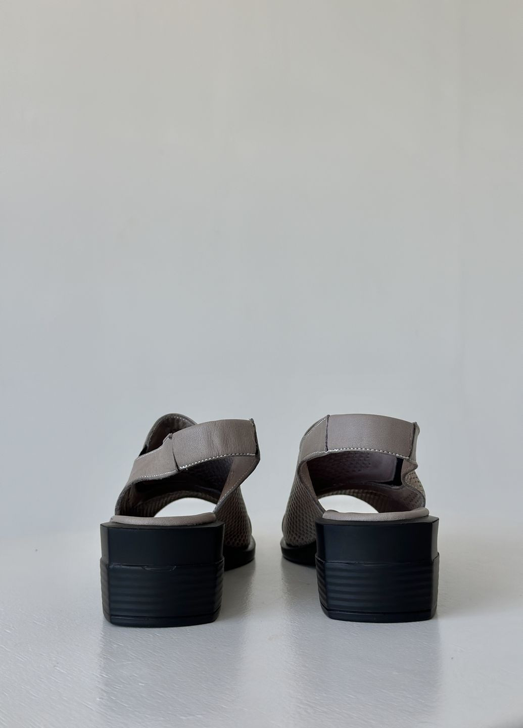 Кофейные босоножки женские с натуральной кожи на полную ногу Sherlock Soon