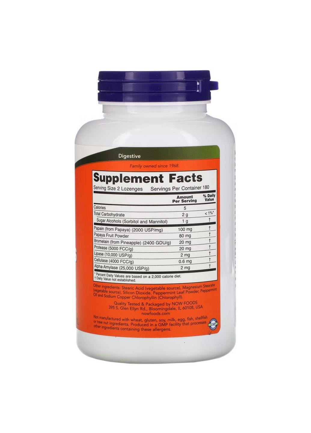 Натуральная добавка Papaya Enzymes, 360 жевательных таблеток Now (294925939)