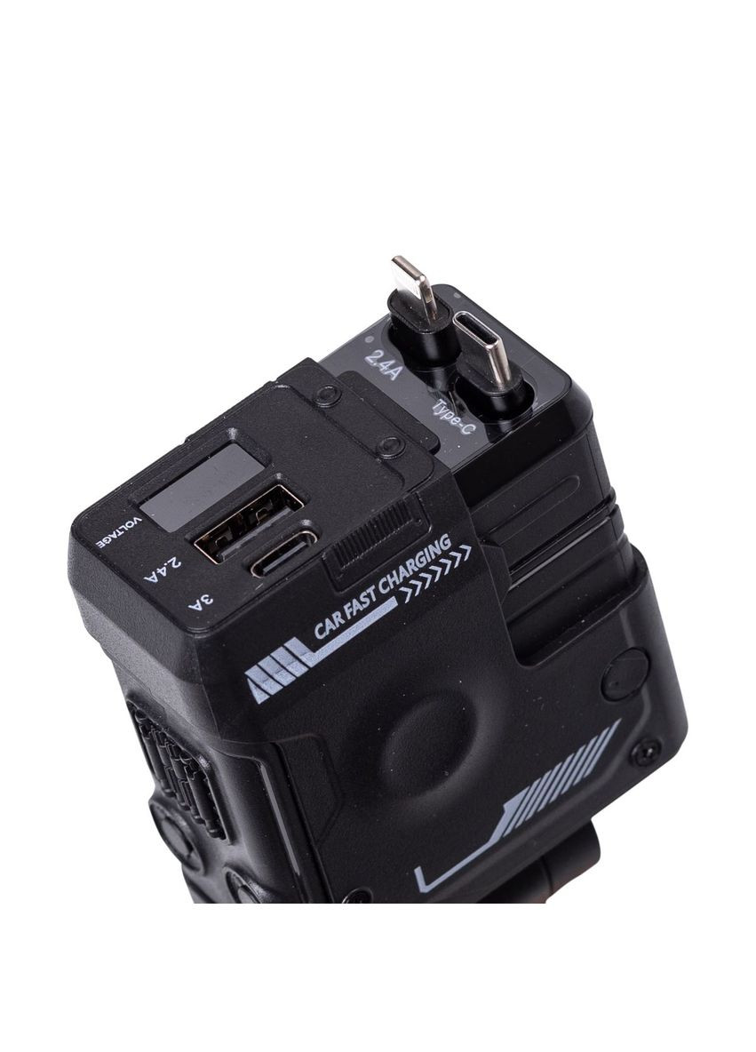 Автомобільний зарядний пристрій MECHA з висувними кабелями та портами USB/Type-C Чорний HP-A1B Shenzhen (370707708)