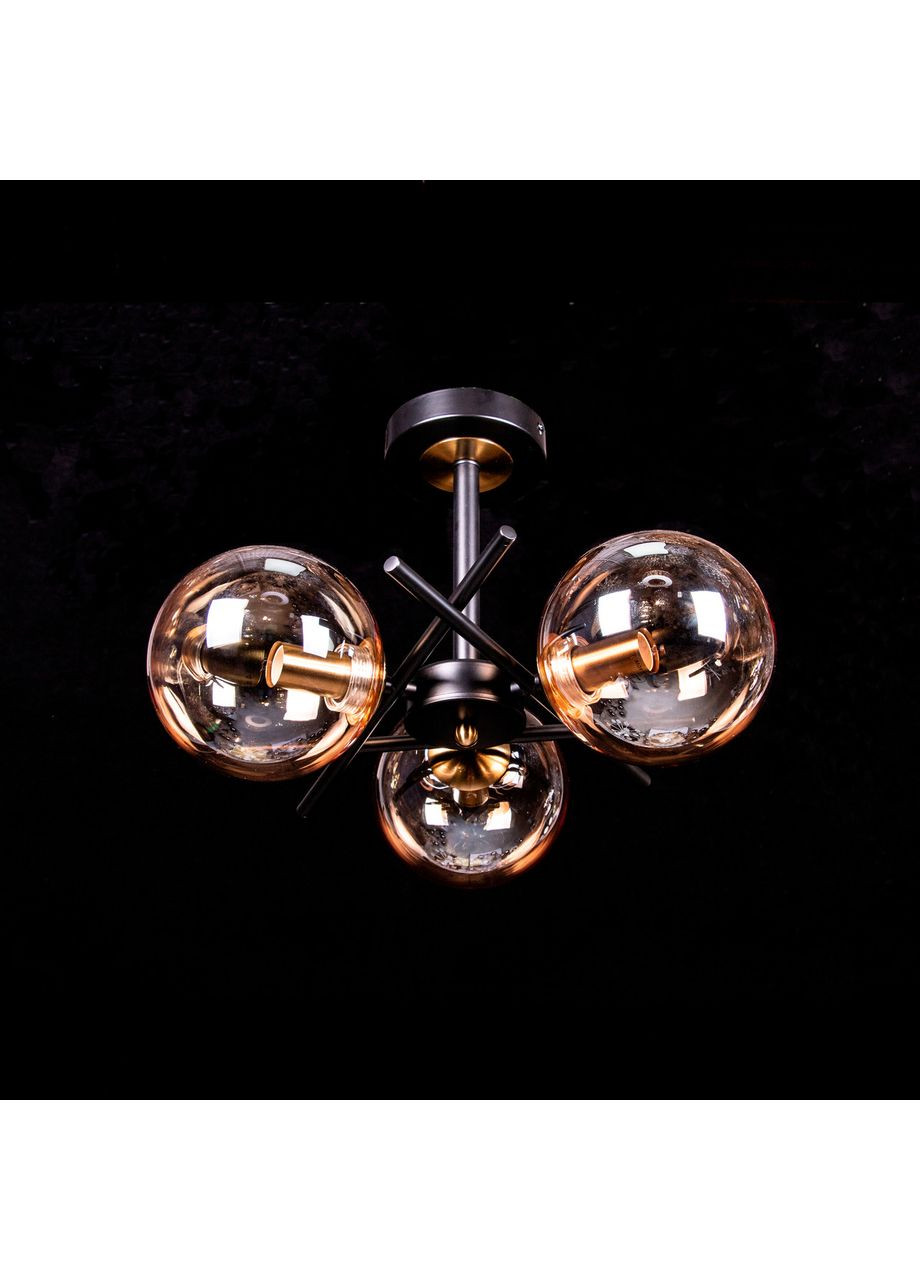 Потолочная люстра в стиле ЛОФР на 3 лампочки 29230/3 BK/BK+copper No Brand (352229489)