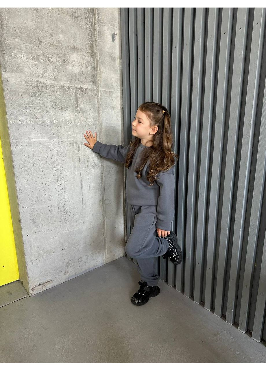 Графітовий зимній осіння колекція — базовий теплий спортивний костюм брючний queensleep_7km 135