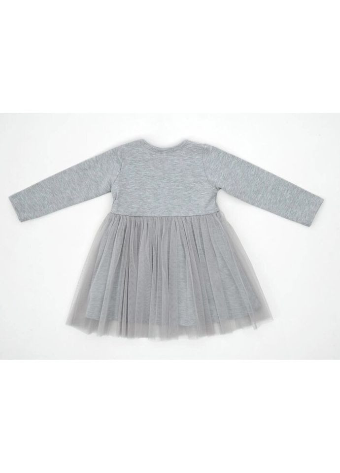 Комбинированное платье с фатиновой юбкой (19609-98g-gray) Breeze (300624797)