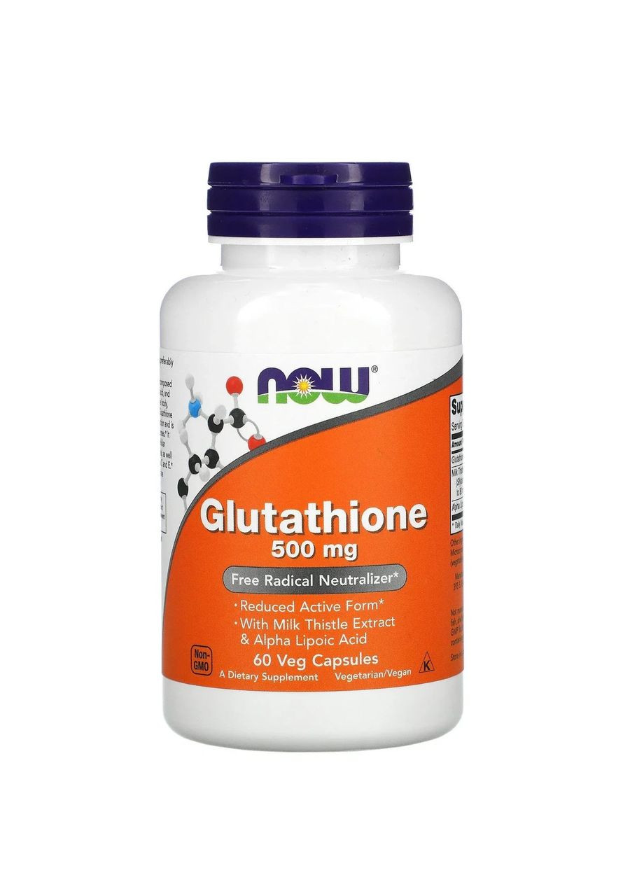 Глутатион (Glutathione) 500 мг 60 растительных капсул Now Foods (361119304)