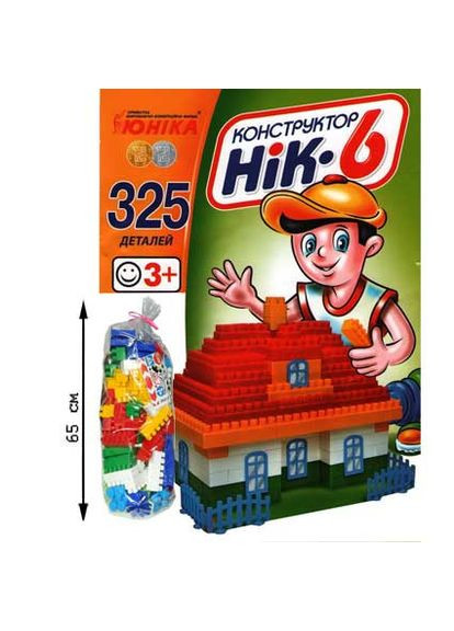 Дитячий конструктор НІК-6 70934, 325 великих деталей Юніка (306436879)