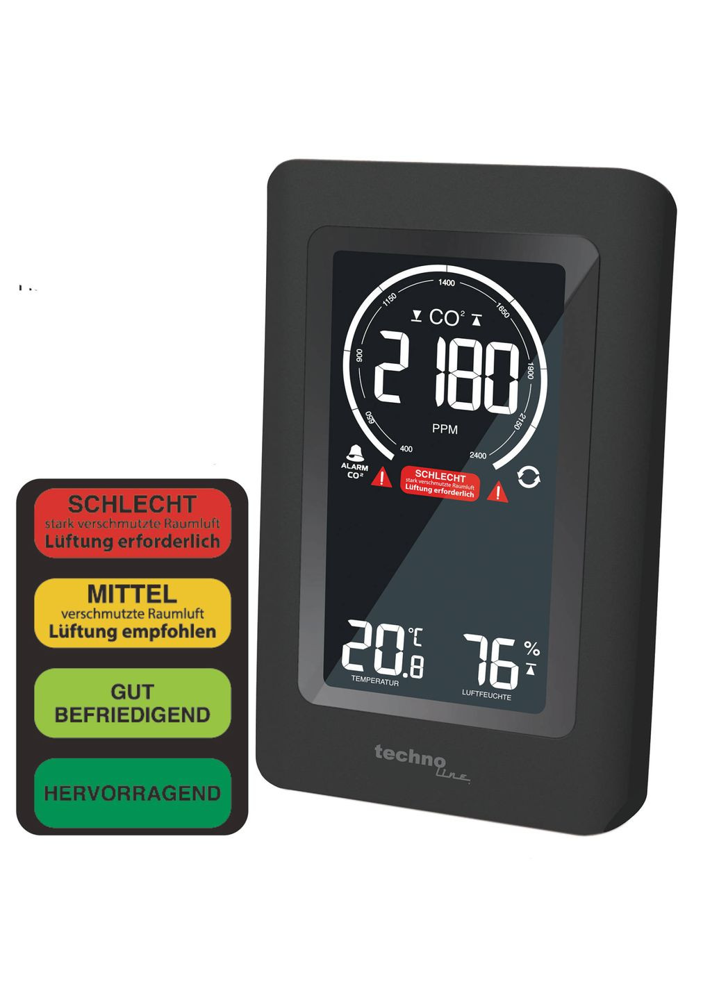 Метеостанция Technoline WL1030 Black анализатор качества воздуха для офиса и дома. ProDobro (365731280)