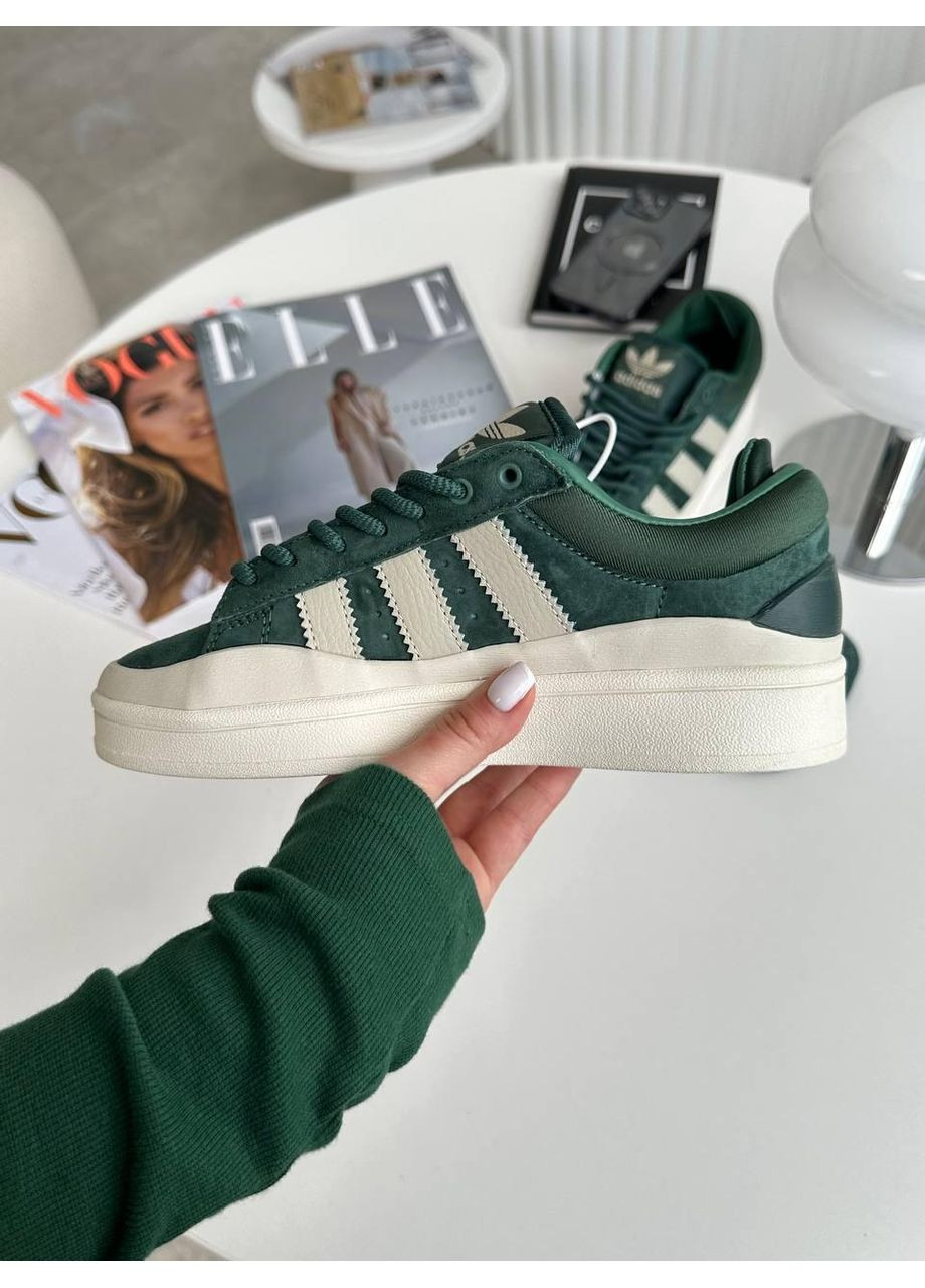 Серые демисезонные кроссовки мужские adidas campus x bad bunny green адидас кампус No Brand