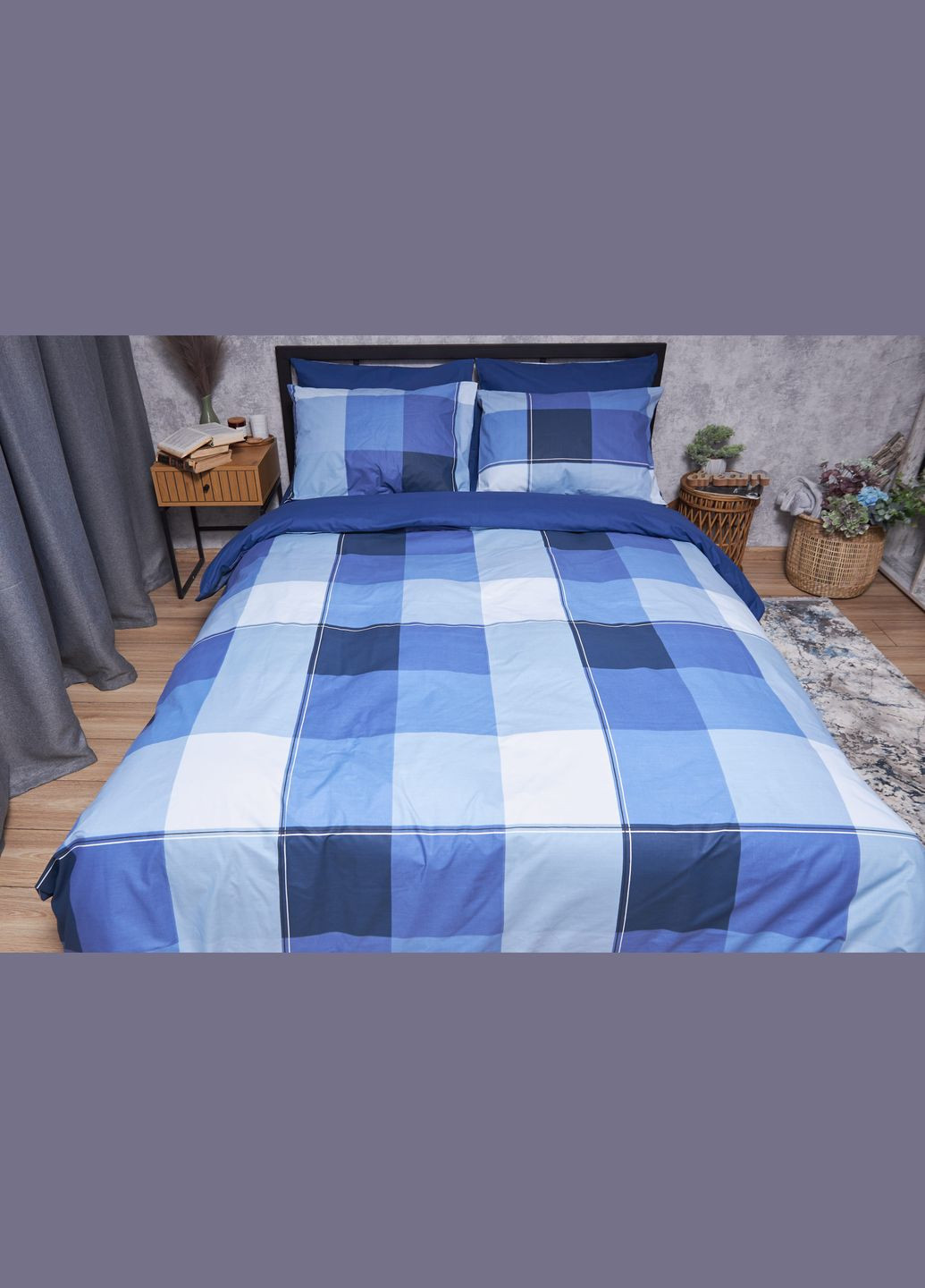 Комплект постельного белья Бязь Gold Люкс «» полуторный евро 160х220 наволочки 2х70х70 (MS-820004887) Moon&Star finland blue (293148416)