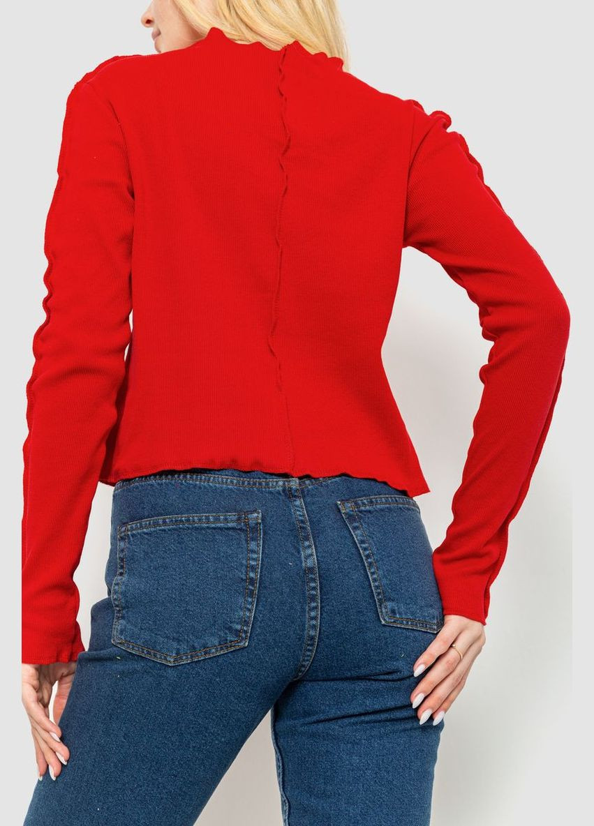 Красный лонгслив женский в рубчик,, 102r325 Ager (313294813)