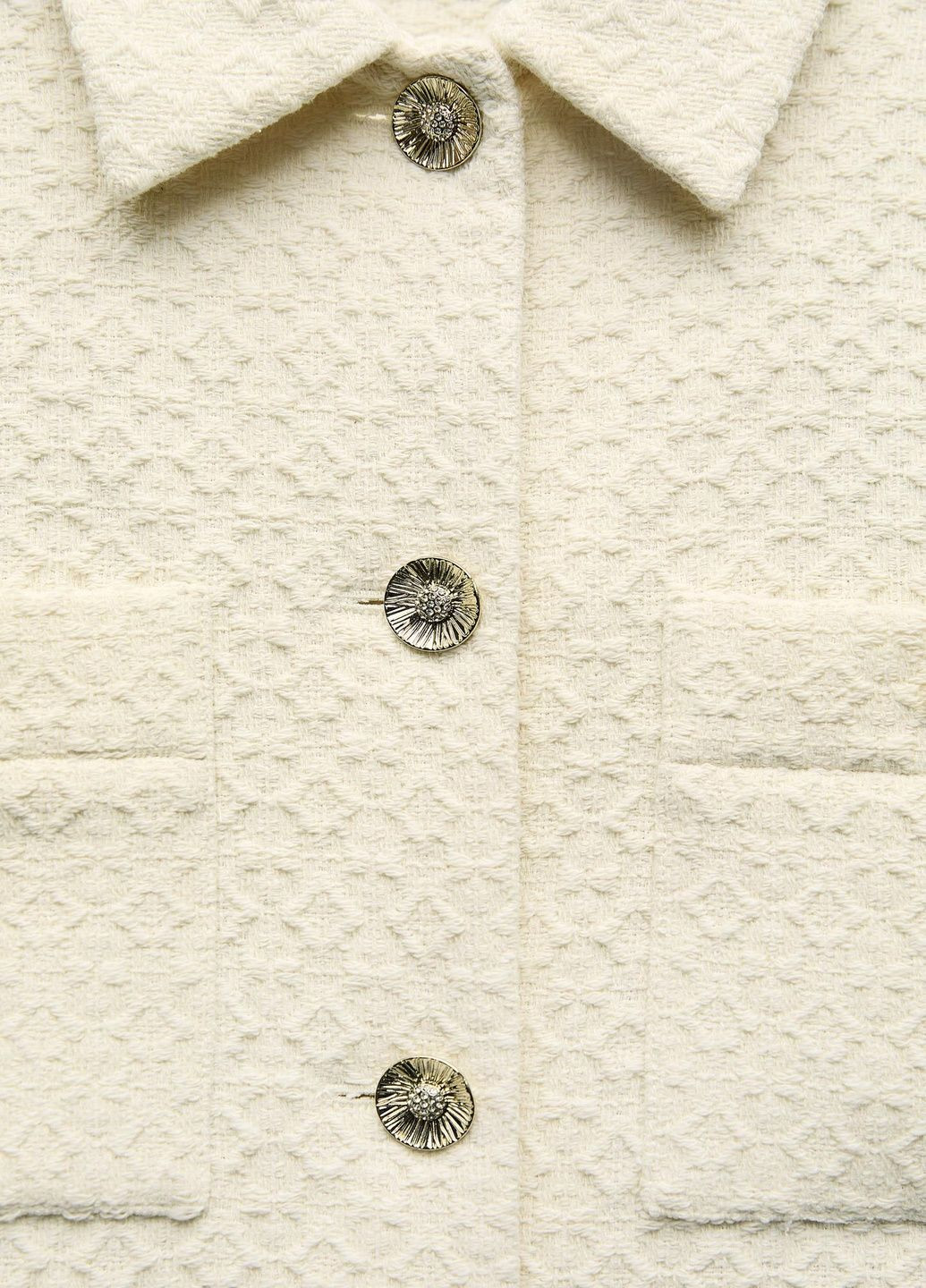 Молочный женский жакет Zara с абстрактным узором - демисезонный