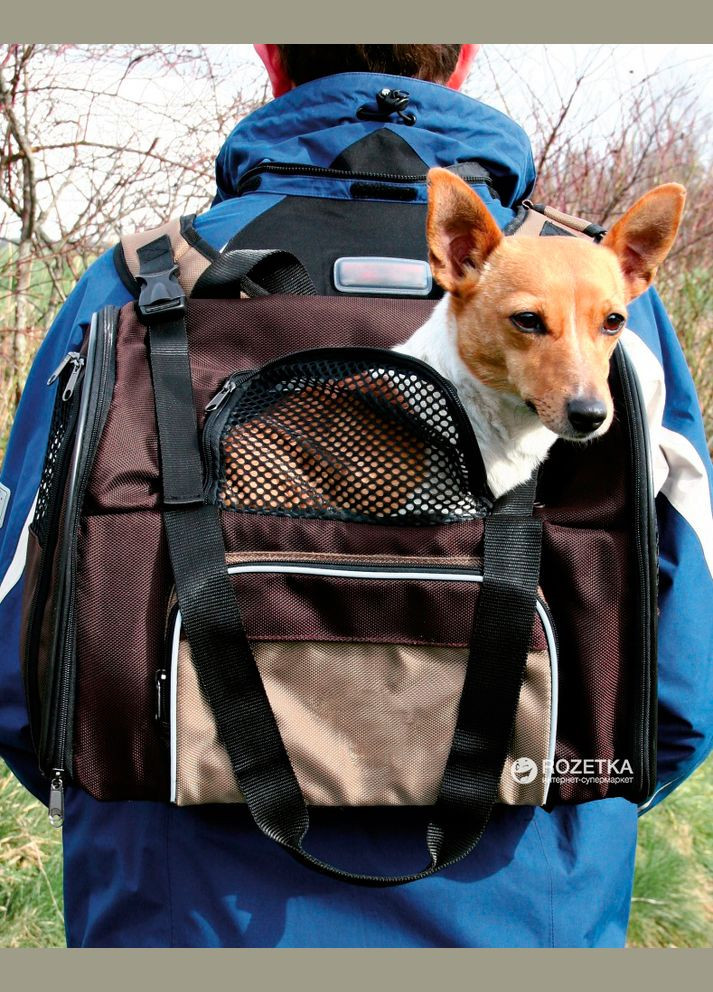 Рюкзак-переноска для собак и кошек Shiva Backpack 41 х 30 x 21 см до 8 кг Бежево-коричневый (4011905288710) Trixie (313615215)