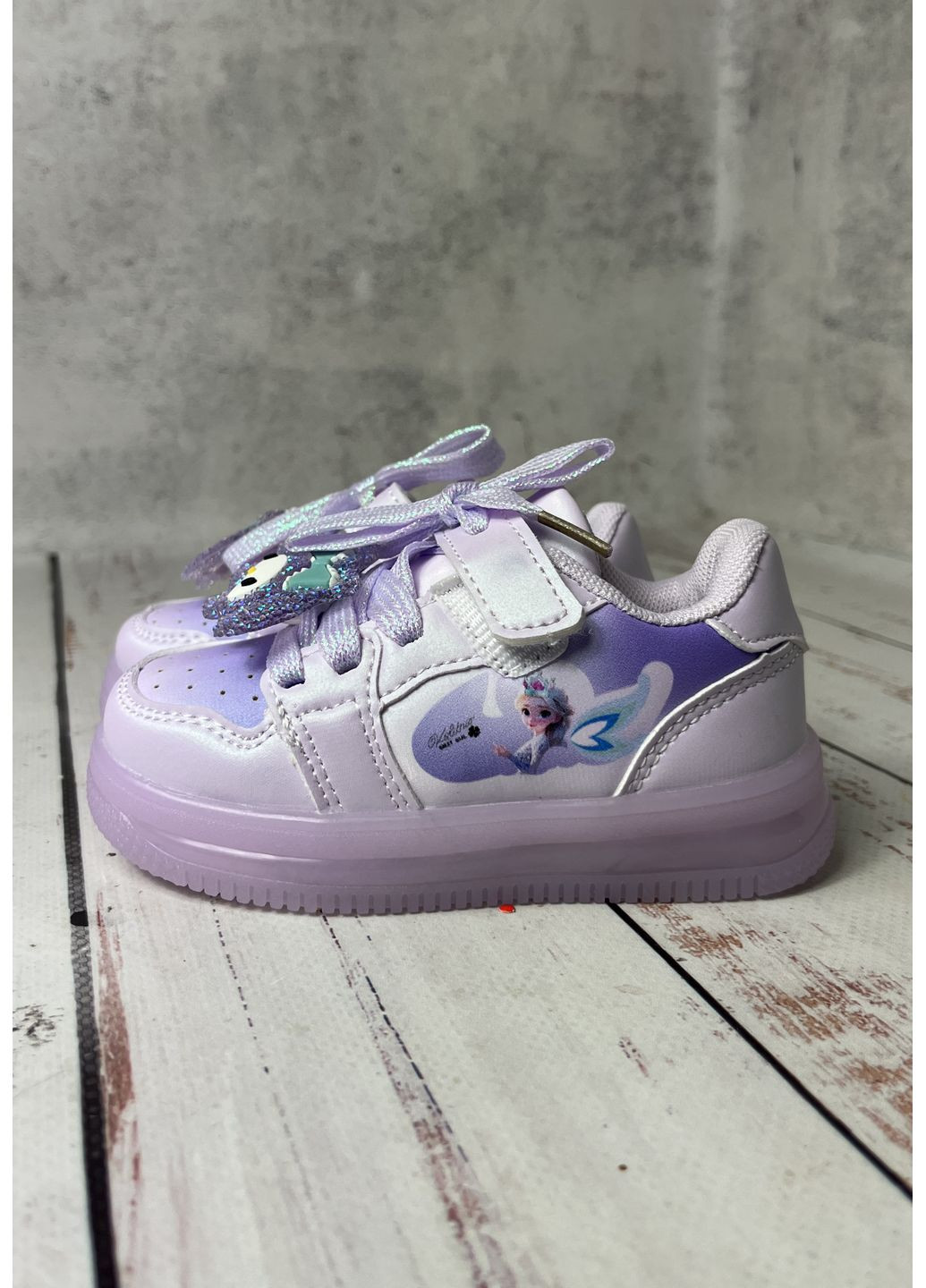 Фіолетові всесезонні кросівки дитячі на дівчинку led фіолетовий (469) Clibee