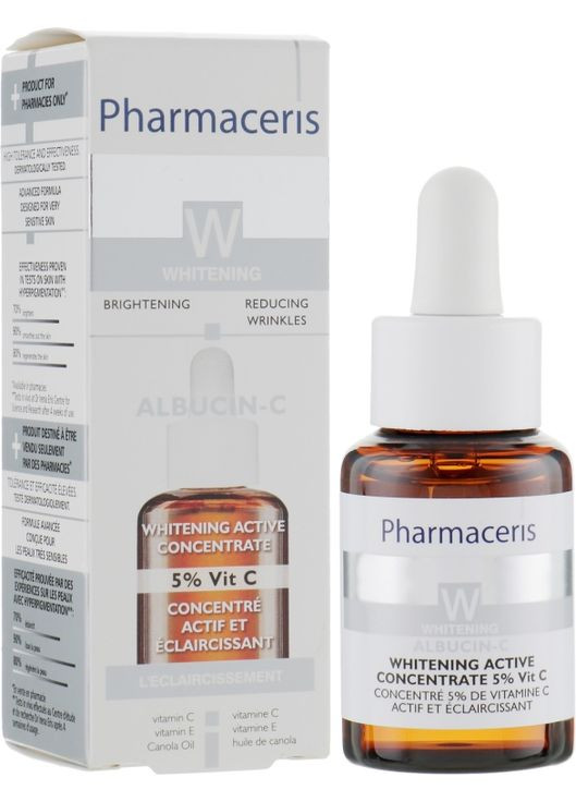 Відбілюючий активний концентрат 5% Вітаміну С W Active Concentrate 5% Vitamin C Albucin-C 30ml (172335-45889) Pharmaceris (368625182)