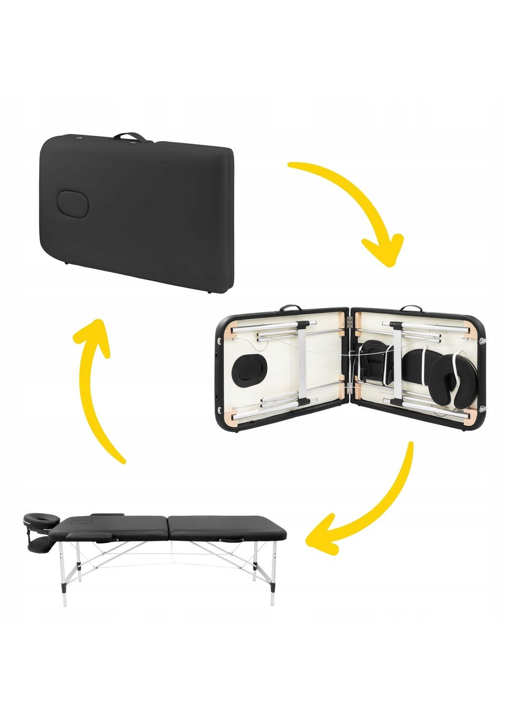 Масажний стіл складний Massage Table Alu W60 Black (P-5907739318374) 4FIZJO (301733401)