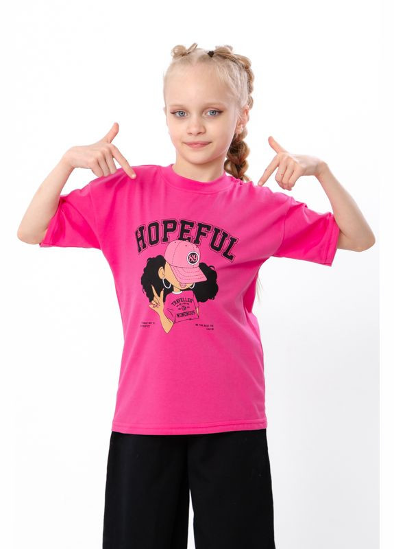 Малинова літня футболка для дівчинки (p-17193) Носи своє