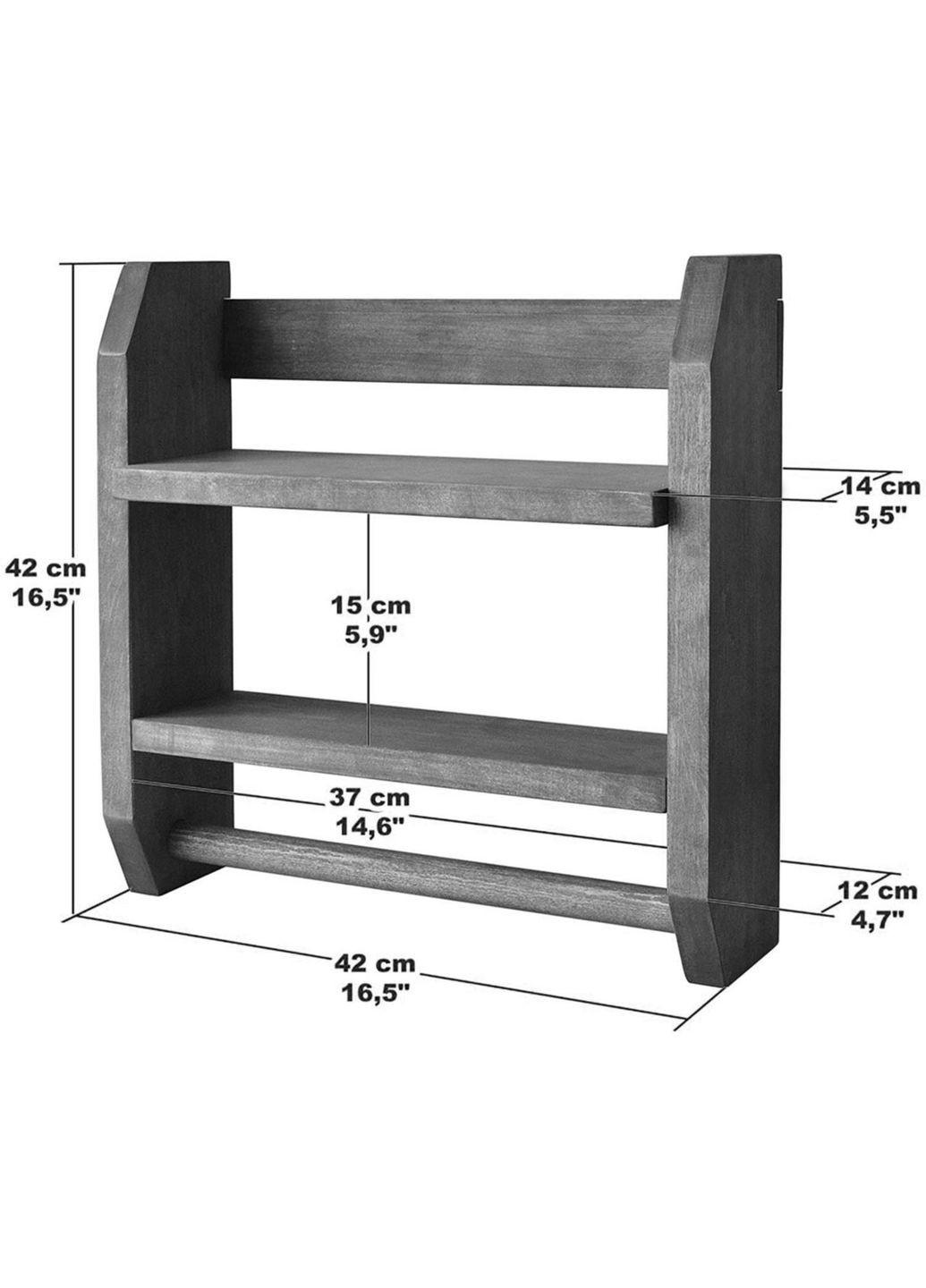Полиця для ванної з дерева Вереталь латте (ВНП-004316) No Brand (328091774)