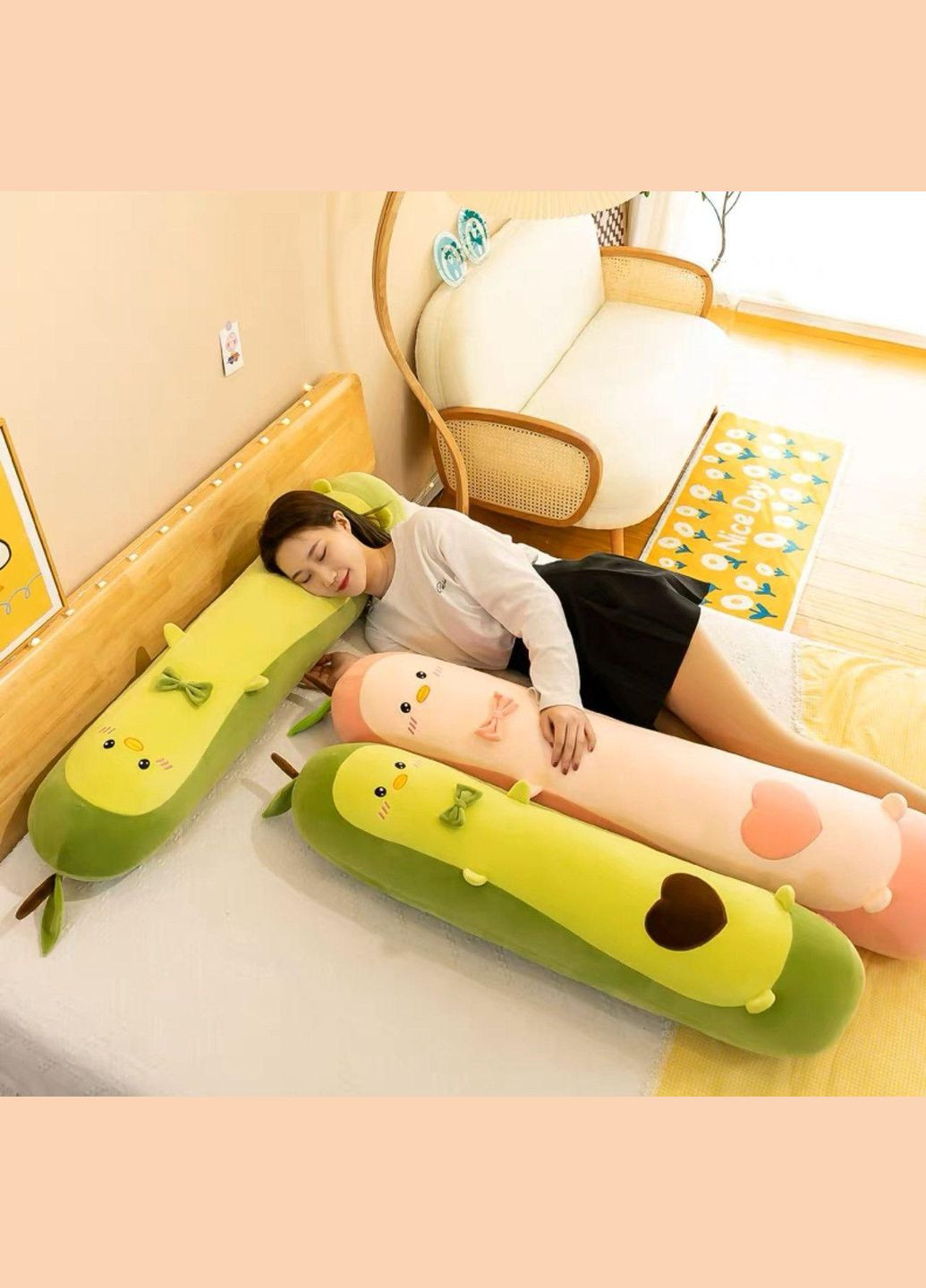 М'яка іграшка Авокадо, Авокадо батон, Плюшева іграшка авокадо, Подушка авокадо КІМ (303137206)