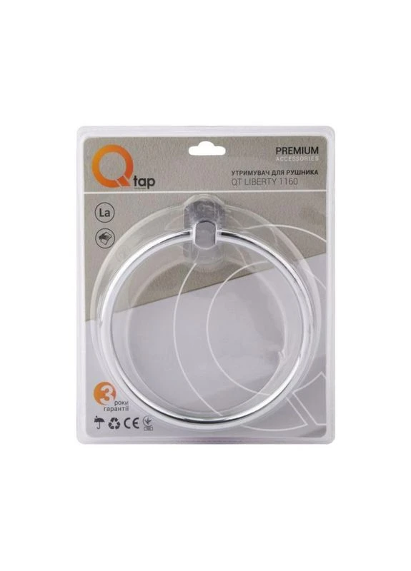 Держатель для полотенца Liberty D 160 мм QTLIBCRM1160 Chrome Qtap (397566660)
