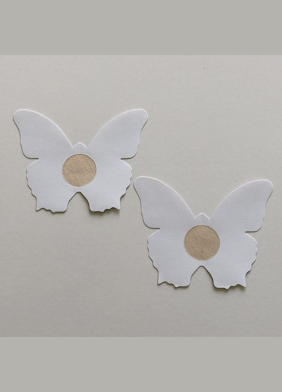 Бежевий стікіні наліпки на груди метелики one size (3-124) No Brand