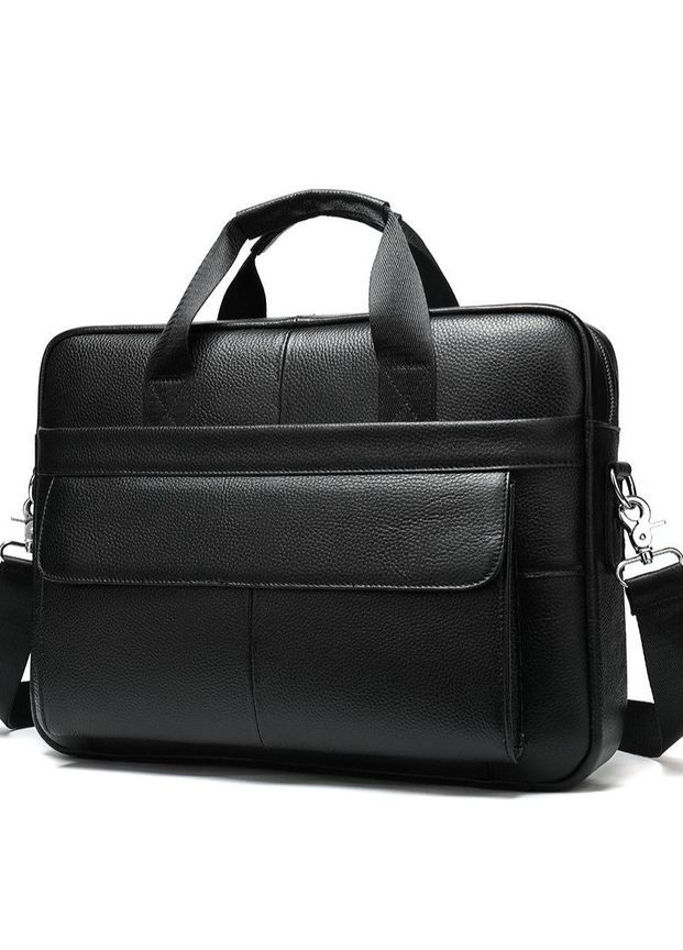 Шкіряна чоловіча сумка для ноутбука і документів чорна 143412 Tiding Bag (359380747)