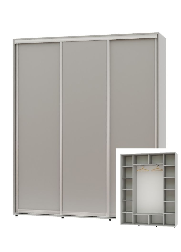 Шкаф-купе трехдверный 200*45*220 Серый 3 двери ДСП ШК-05 Алекса (360472708)