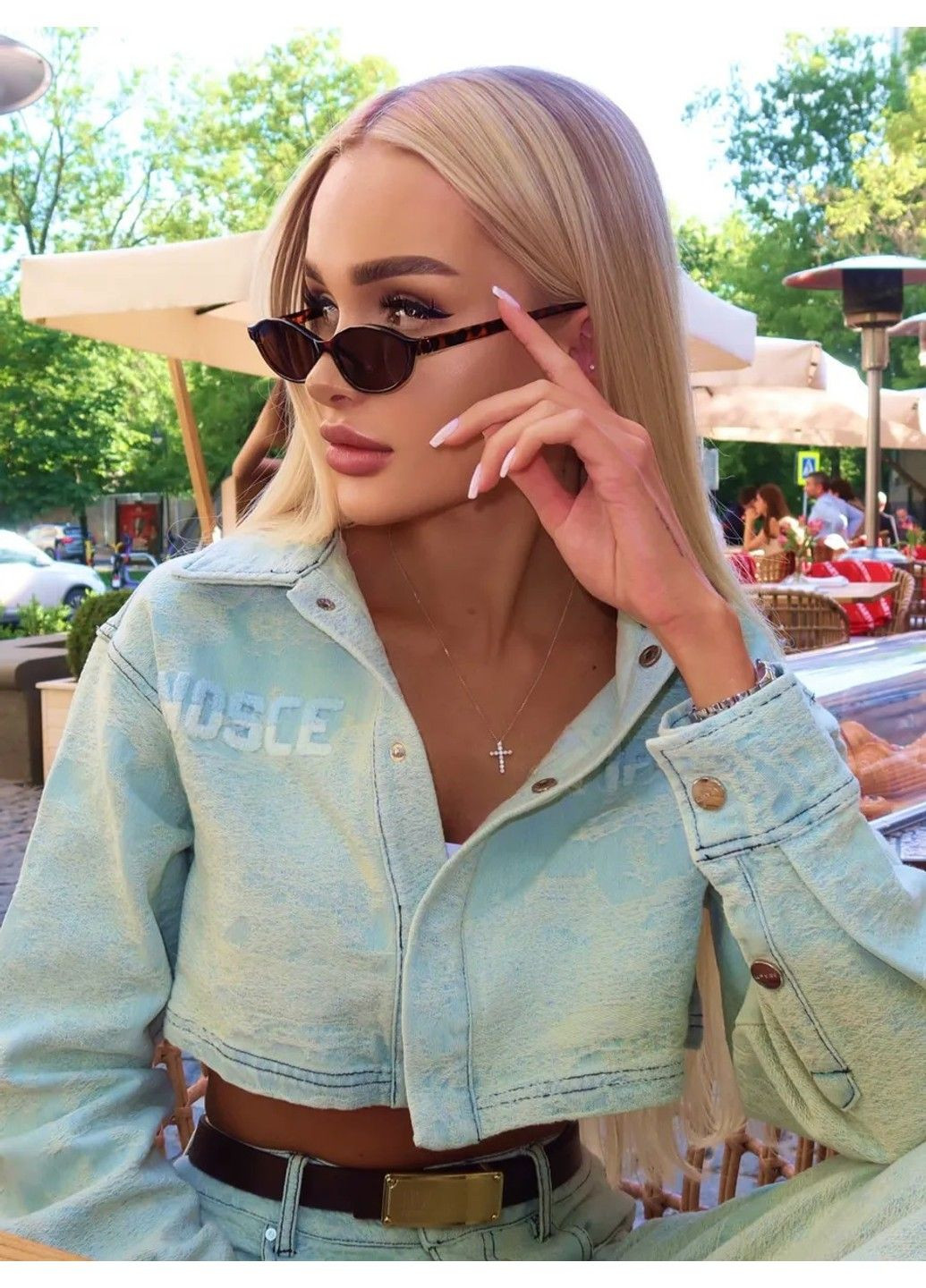 Очки солнцезащитные овальные Glass леопардовые коричневые с коричневыми линзами No Brand (354820356)