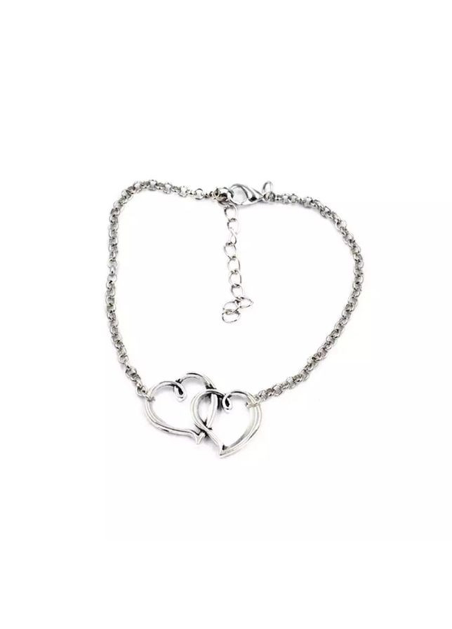 Жіночий браслет ланцюжок на ногу з подвійним серцем No Brand (340275931)