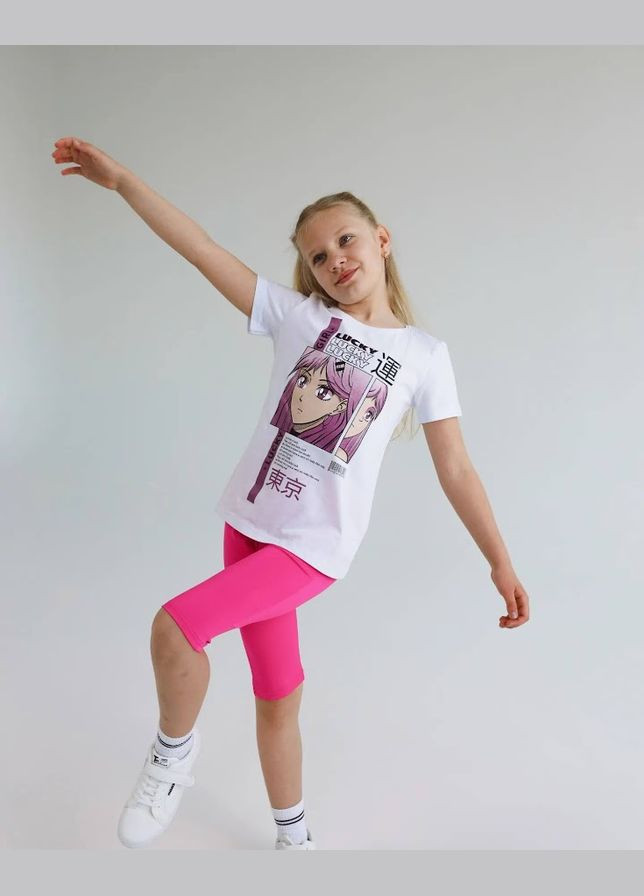 Розовая летняя футболка для девочки (подростковая) hc (h001-6012-036-33-1) No Brand