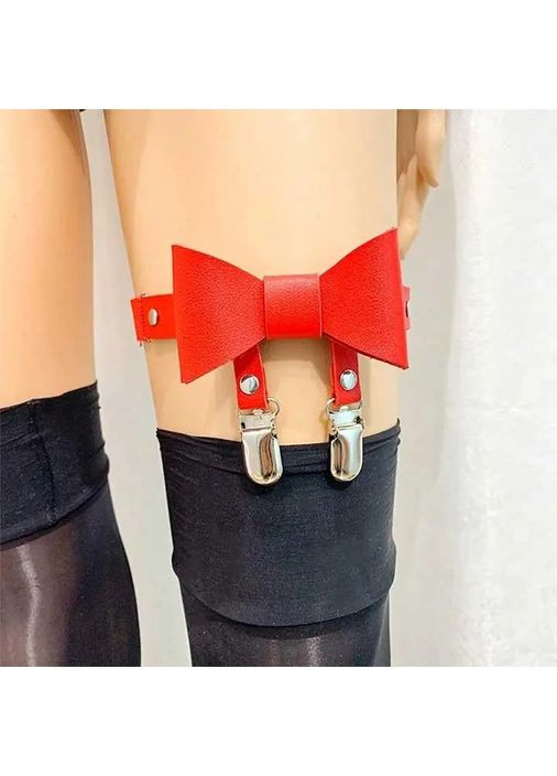 Гартер на 2 ноги з підв'язками для панчіх і бантиком 2 шт XS-M No Brand (368893725)