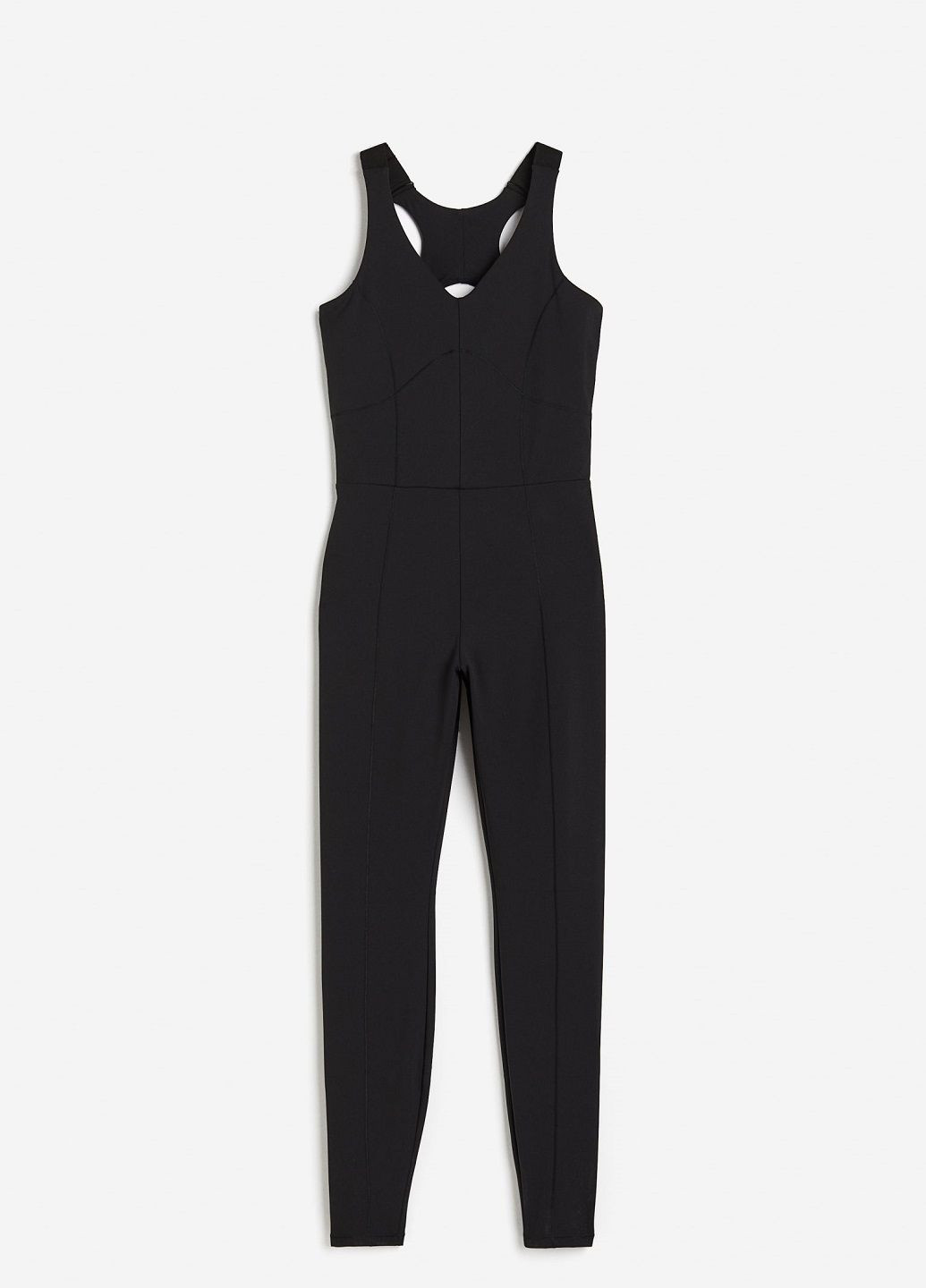 Комбинезон H&M однотонный чёрный спортивный