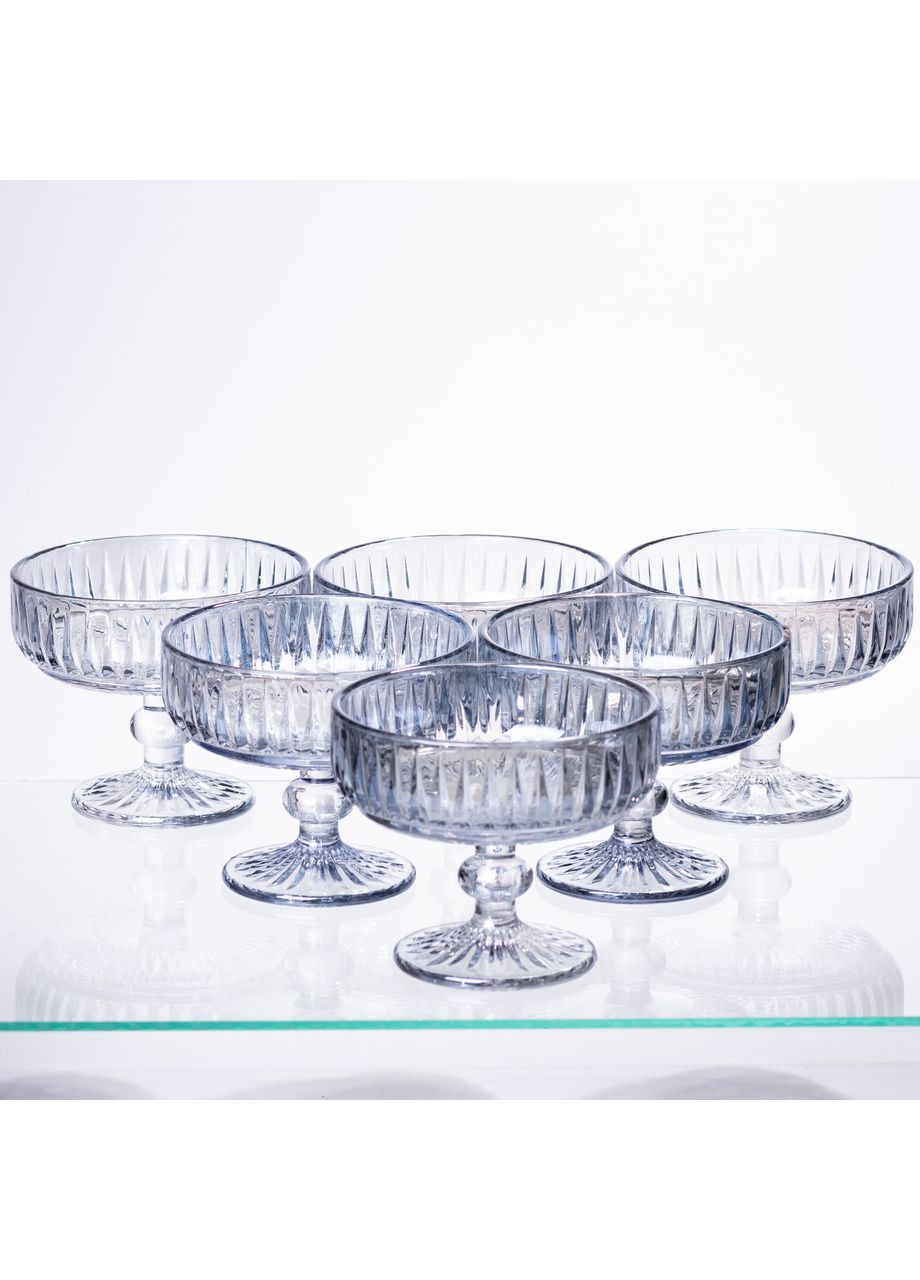 Набор креманок на ножке 6 шт. 300 (мл) Голубой HP-19-70 Yiwu (353503972)