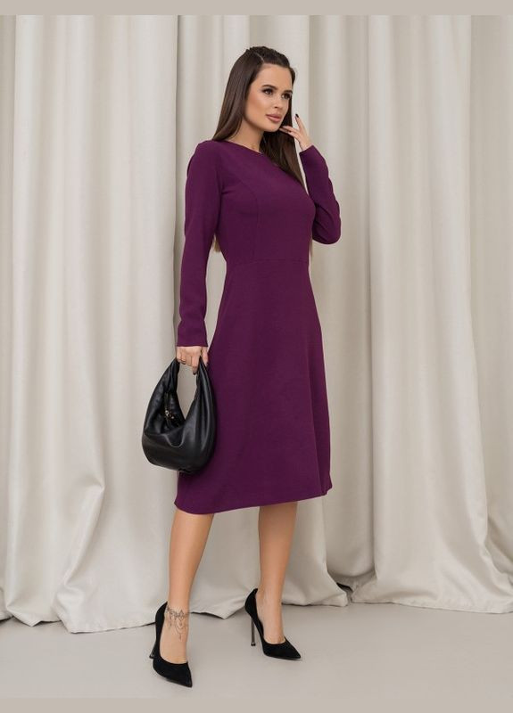 Фиолетовое деловое фиолетовое платье классического силуэта ISSA PLUS однотонное