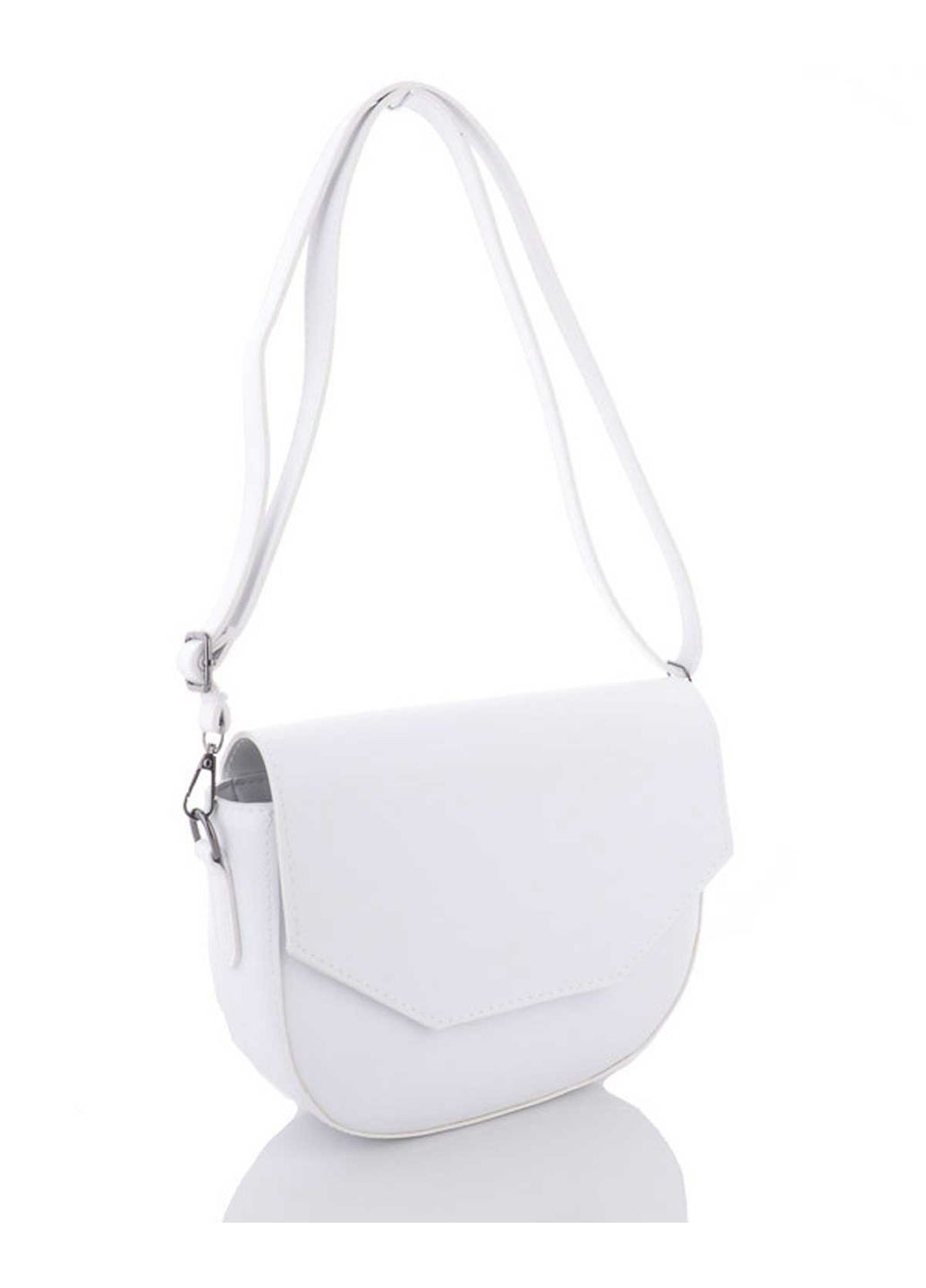 Сумка жіноча Ірис біла з екошкіри молодіжна з блискавкою та магнітом 1 відділення для повсякденного використання ProDobro (367264386)