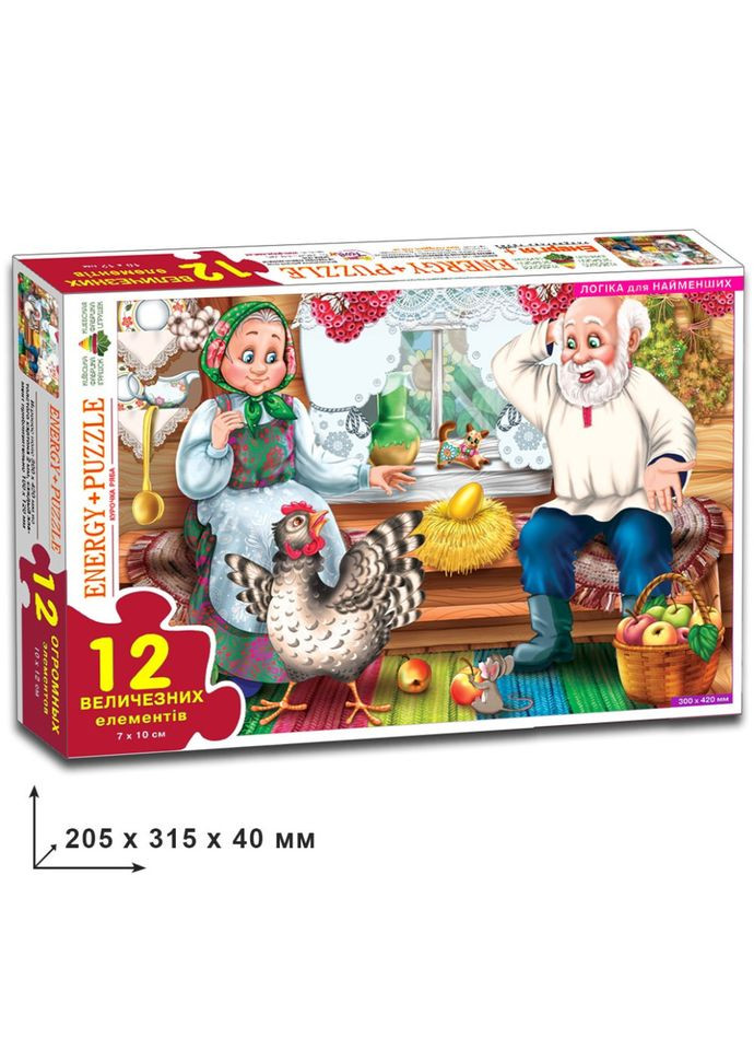 Детские пазлы "Курочка Ряба" 82043 на 12 деталей Энергия Плюс (308861846)